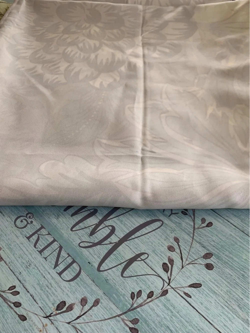 Home Classics Floral Window Curtain Panel in Teal, Green & Beige